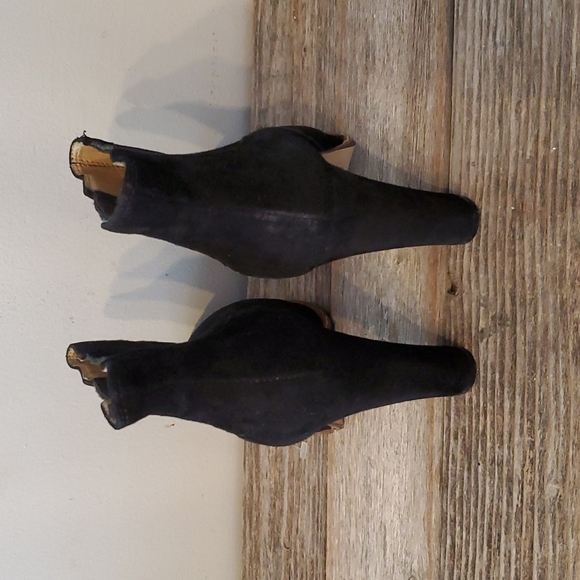 BCBG Black Suede Platform Booties - Picture 5 of 9